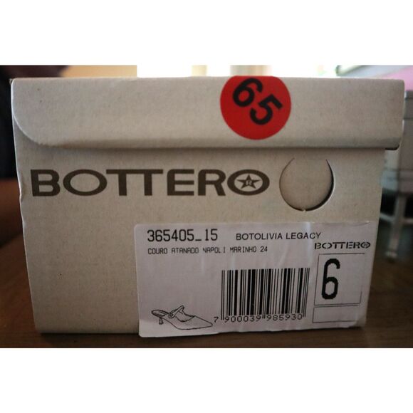 Bottero WMN Sz 6 Navy Blue Leather Botlivia Legacy Pointed Toe Kitten Heels - Picture 13 of 13